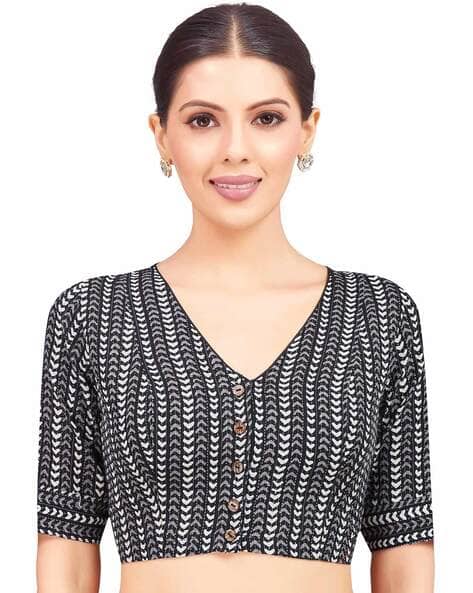 Buy Black White Blouses for Women by Studio Shringaar Online