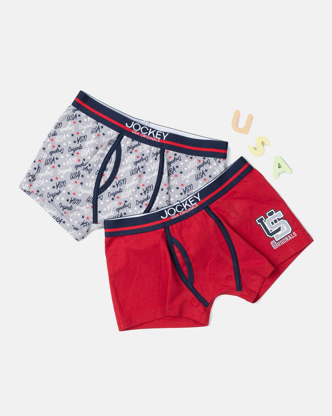 Buy Red Boxers for Boys by Jockey Online