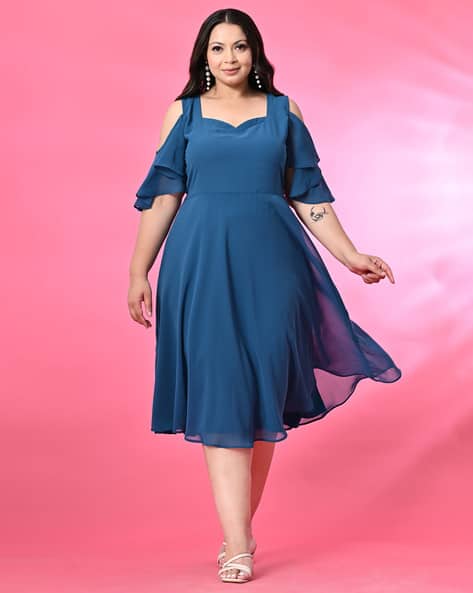 plus size short fit and flare dress Plus Size Sleeveless Smocked Crew-Neck Short Dress for Women – Penningtons main image 0