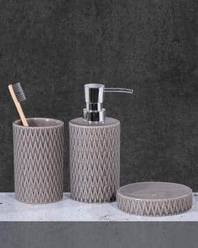 obsessions Printed Ceramic Bathroom Accessories Set-picture-50