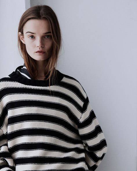Women Striped Regular Fit Jumper