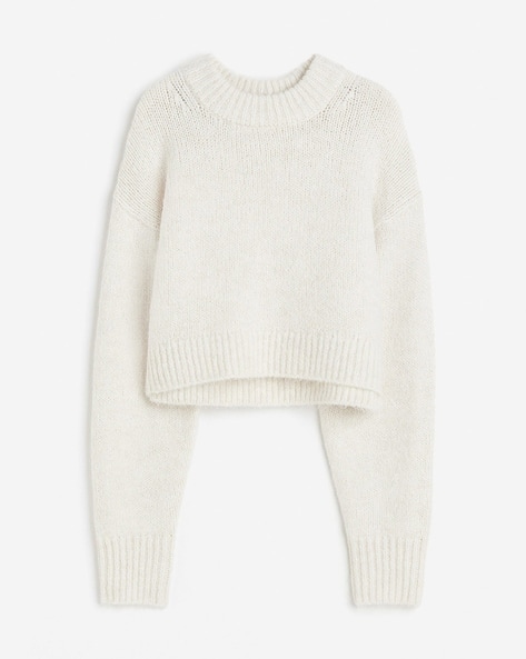 Womens Sweaters Mock Neck Sweater H&m Brown Knit Turtle Neck