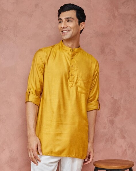 Buy Mustard Kurtas for Men by Fabindia Online Ajio