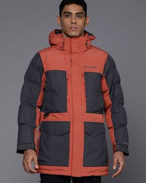 Men Colourblock Regular Fit Parka Jacket