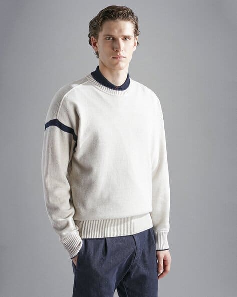 Buy PAUL SHARK Classic Knitted Regular Fit Sweater Off White