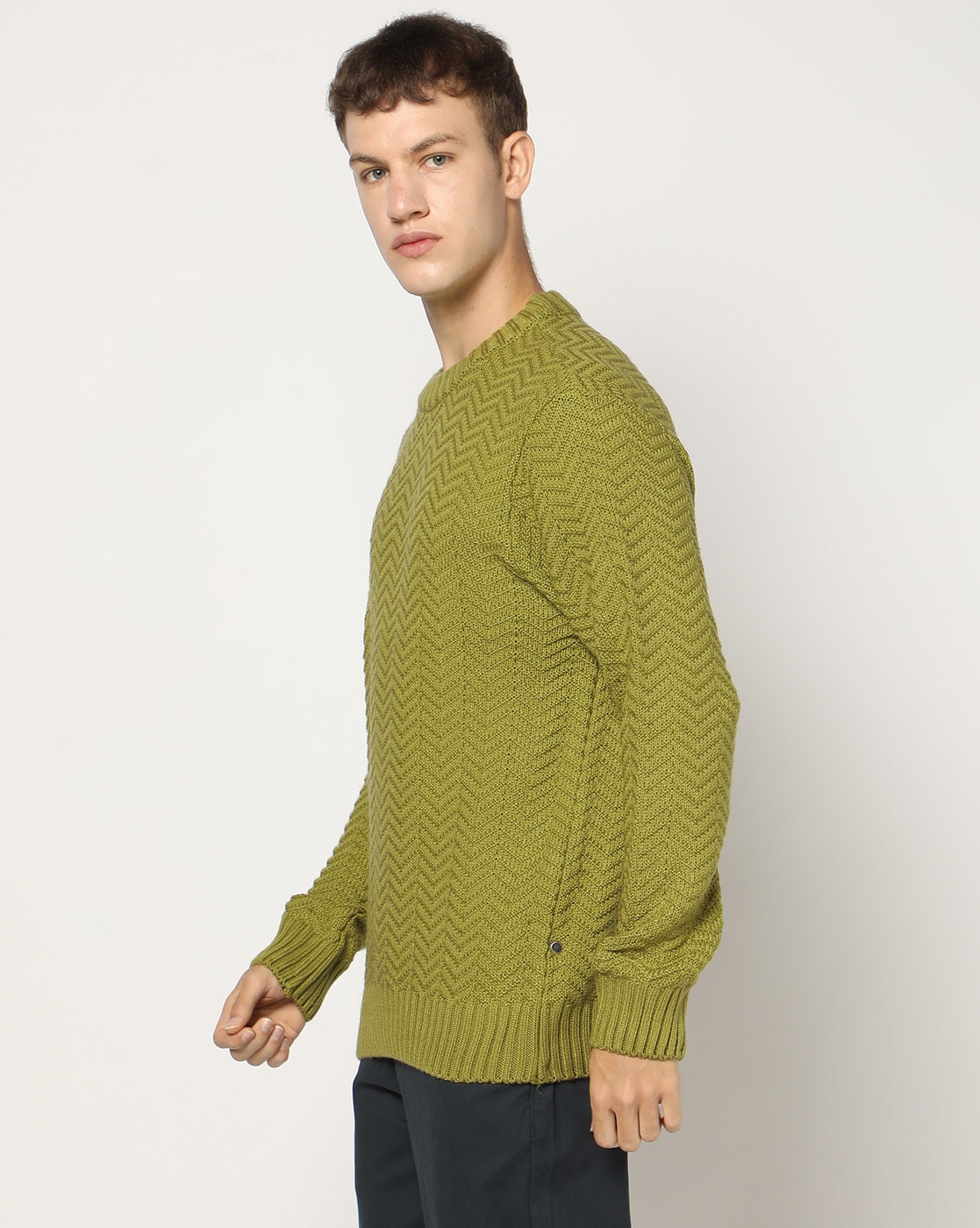 Buy Lime Green Sweaters Cardigans for Men by YOUSTA Online Ajio