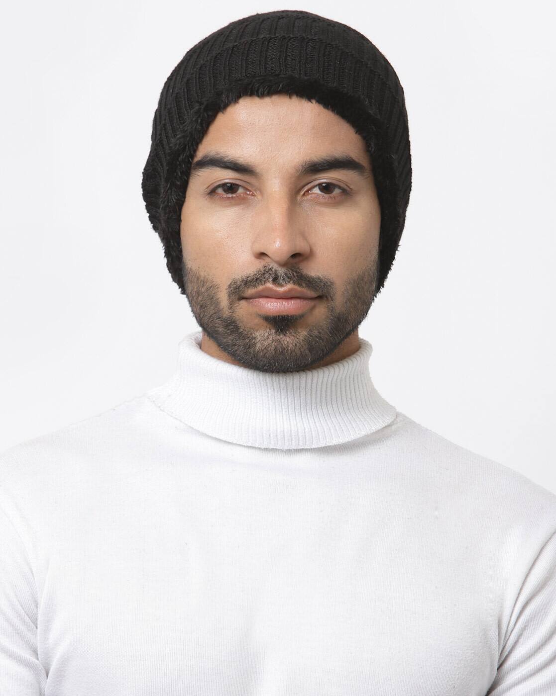 Buy Indie Picks Beanie Cap with Fur Lining Online | Ajio.com