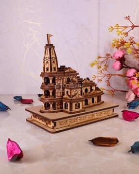 navyaksh Ram Ayodhya 3D Wooden Temple Showpiece-picture-37