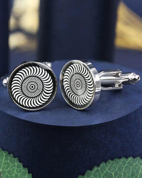 Buy Silver-Toned Cufflinks Tiepins for Men by Peluche Online