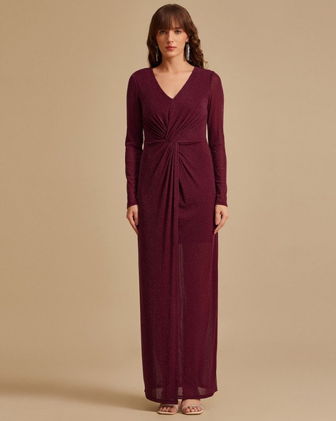 Buy Wine Dresses for Women by Kazo Online Ajio