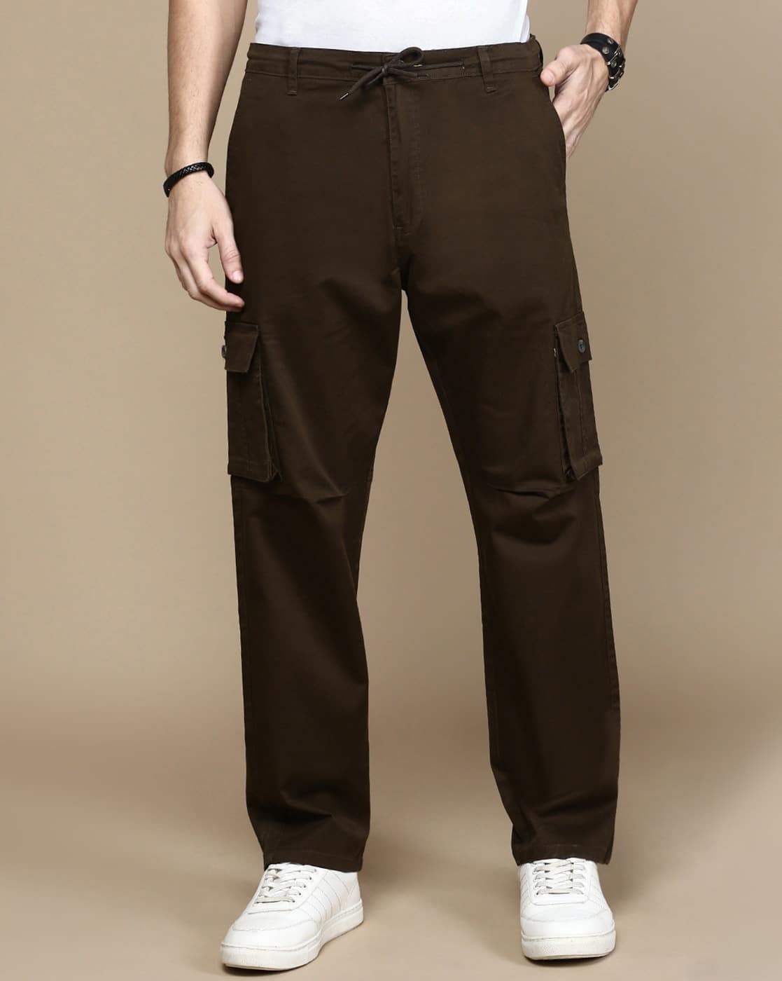 Men Mid-Rise Relaxed Fit Cargo Pants