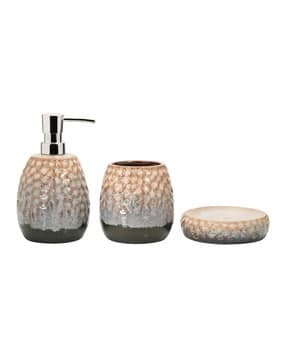 obsessions Printed Ceramic Bathroom Accessories Set-picture-16