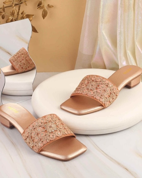 Buy Rose gold Flat Sandals for Women by Metro Online Ajio