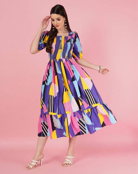 Buy Rainbow Dresses & Gowns for Women by FEMVY Online | Ajio.com