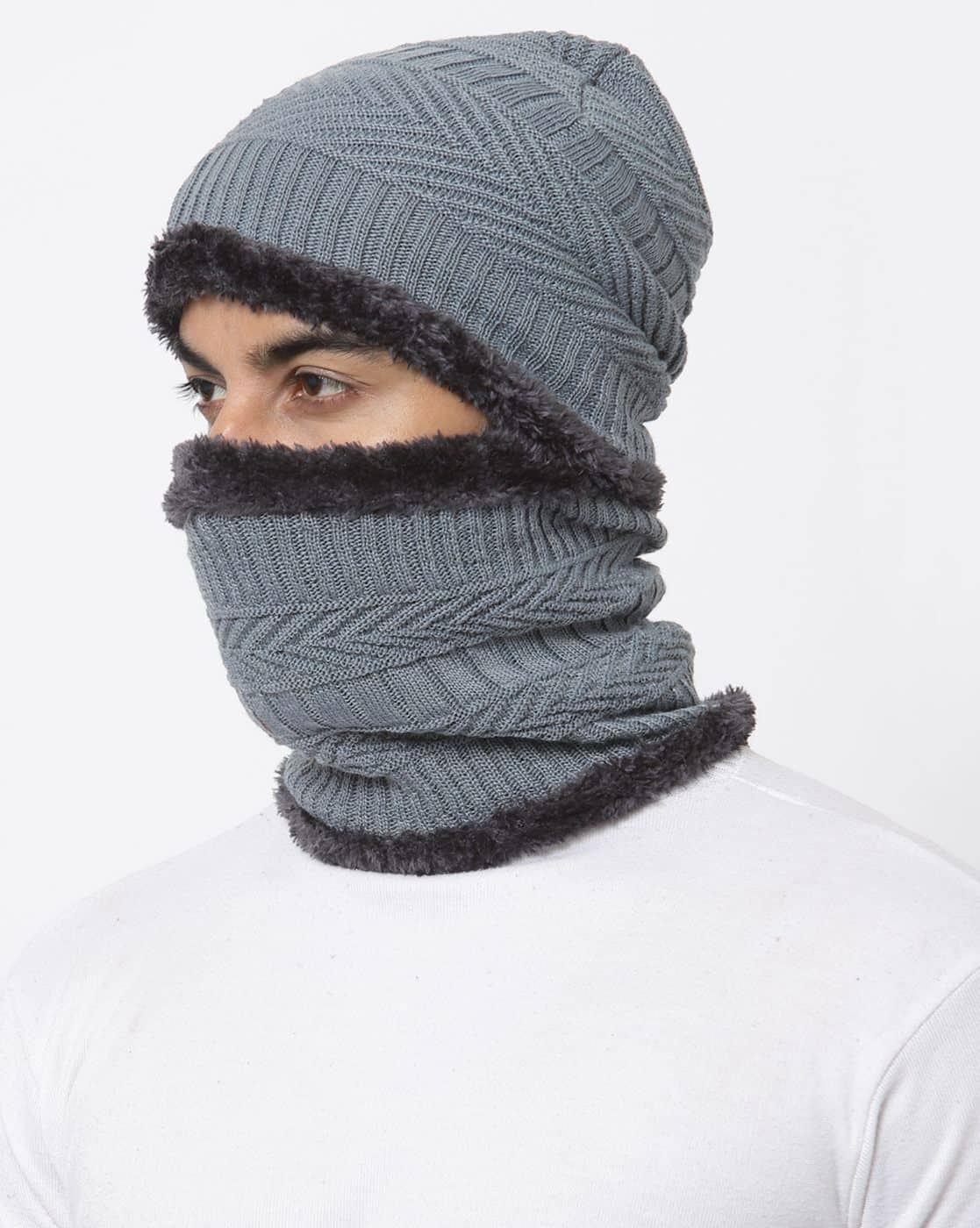 Buy Indie Picks Winter Acrylic Muffler Cap Be Online | Ajio.com
