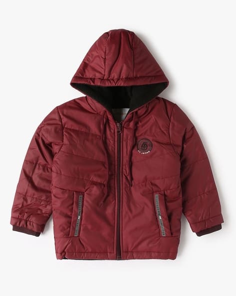 Boys Regular Fit Zip-Front Puffer Jacket