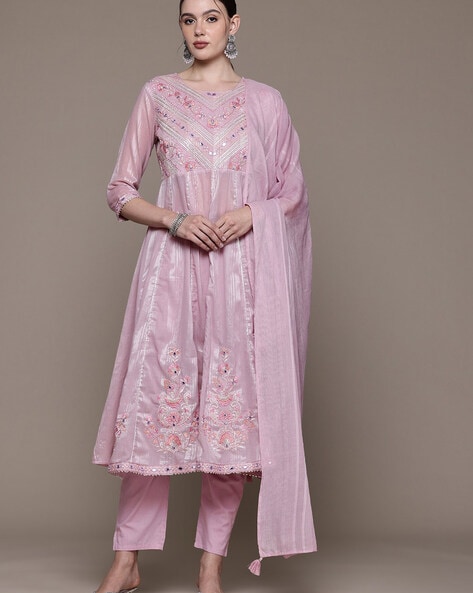 Women Embellished Anarkali Kurta Set Price in India