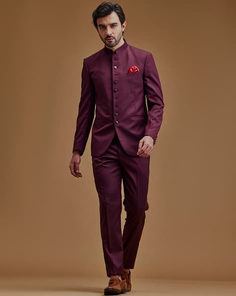 Buy Wine Ethnic Suit Sets for Men by Neumen Online