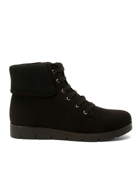 Women Lace-Up Ankle-Length Boots