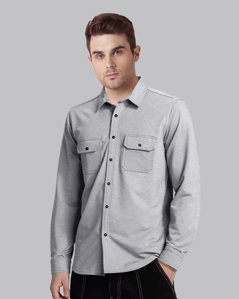 Men Regular Fit Shirt with Full Sleeves