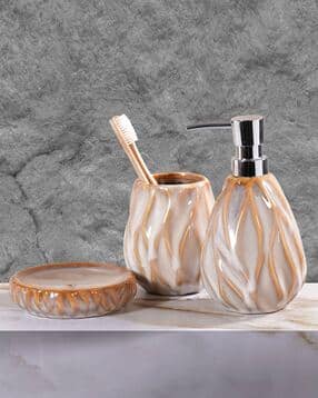 obsessions Geometric Pattern Bathroom Accessories Set-picture-13