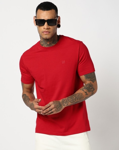 Men Slim Fit Crew Neck T-Shirt with Short Sleeves