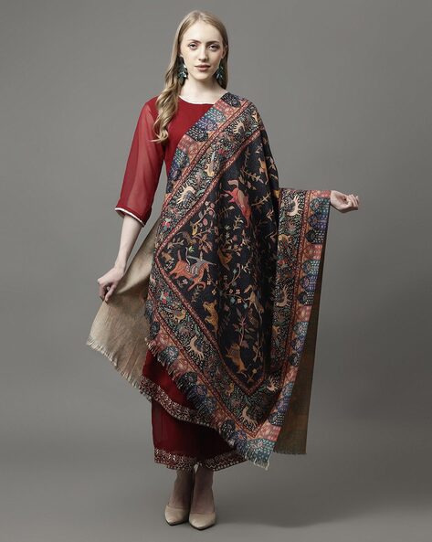 Women Paisley Print Shawl Price in India