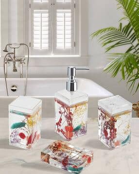 obsessions Floral Print Bathroom Accessories Set-picture-12