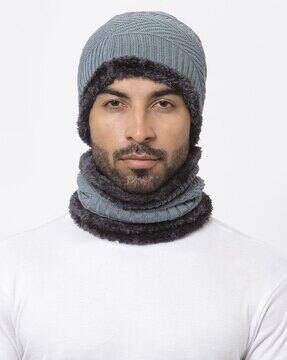 Buy Indie Picks Winter Acrylic Muffler Cap Be Online | Ajio.com
