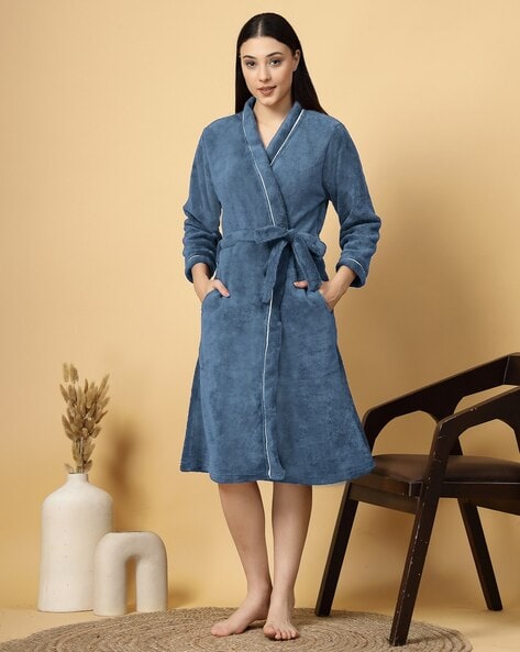 Ladies cotton bathrobe best sale