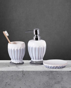 obsessions Printed Ceramic Bathroom Accessories Set-picture-32