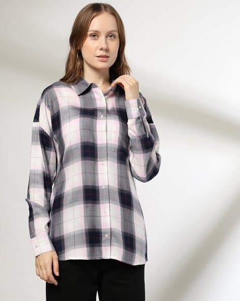 Women Plaid Check Relaxed Fit Shirt