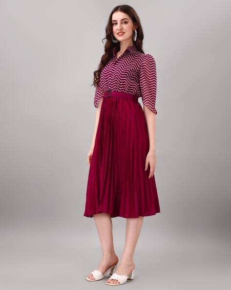 Buy Raiyani Enterprise Women Chevron Fit & Flare Dress Online | Ajio.com