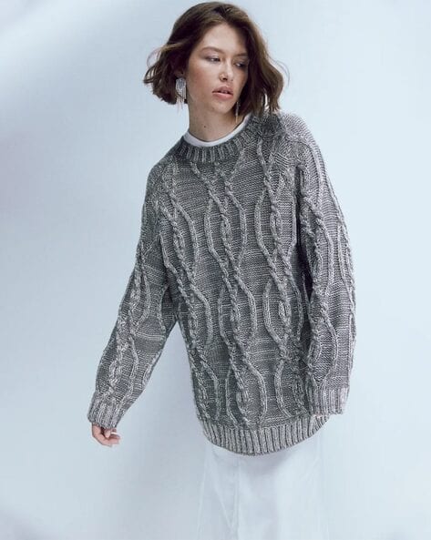 Knitted Jumper Oversize Jumpers Ladies Buy Grey Sweaters Cardigans
