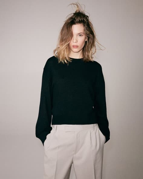 Women Linked Seam-Detail Regular Fit Jumper