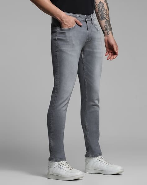 Jack & Jones Men Mid-Wash Low-Rise Anti-Fit Jeans