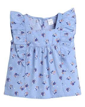 funshine Floral Print Relaxed Fit Square-Neck Top-picture-45