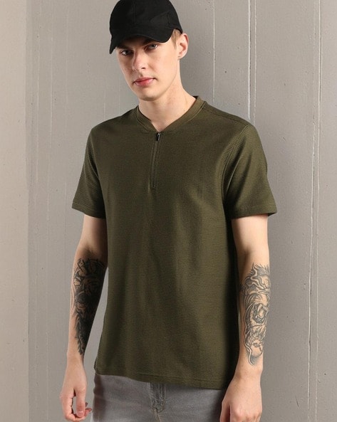 Men Regular Fit Henley T-Shirt