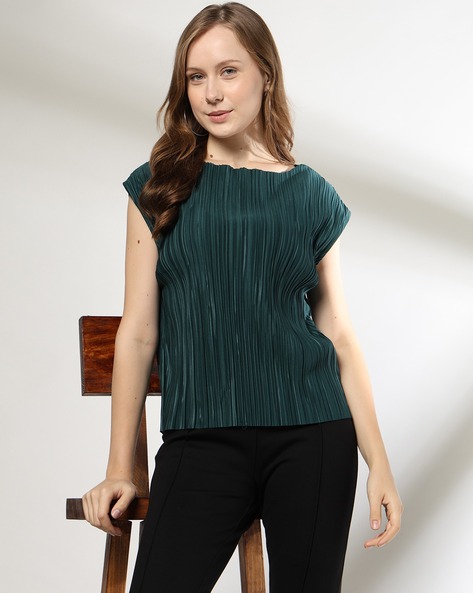 Women Relaxed Fit Boat-Neck Top