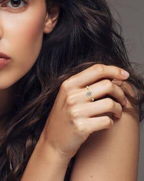 valanova Women Sterling Silver Gold-Plated Lab Grown Diamond Ring-picture-22