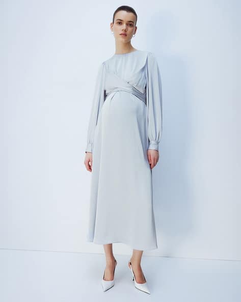 Buy H&M Women Mama Satin Dress Online | Ajio.com