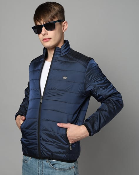 Men Quilted Regular Fit Bomber Jacket