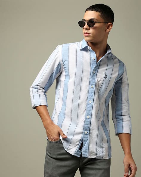 U.S. Polo Assn. Men Striped Slim Fit Shirt