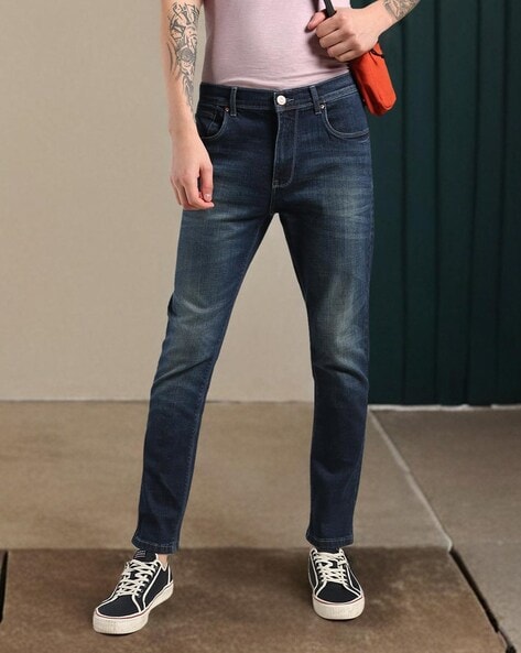Men Mid-Wash Slim Fit Jeans