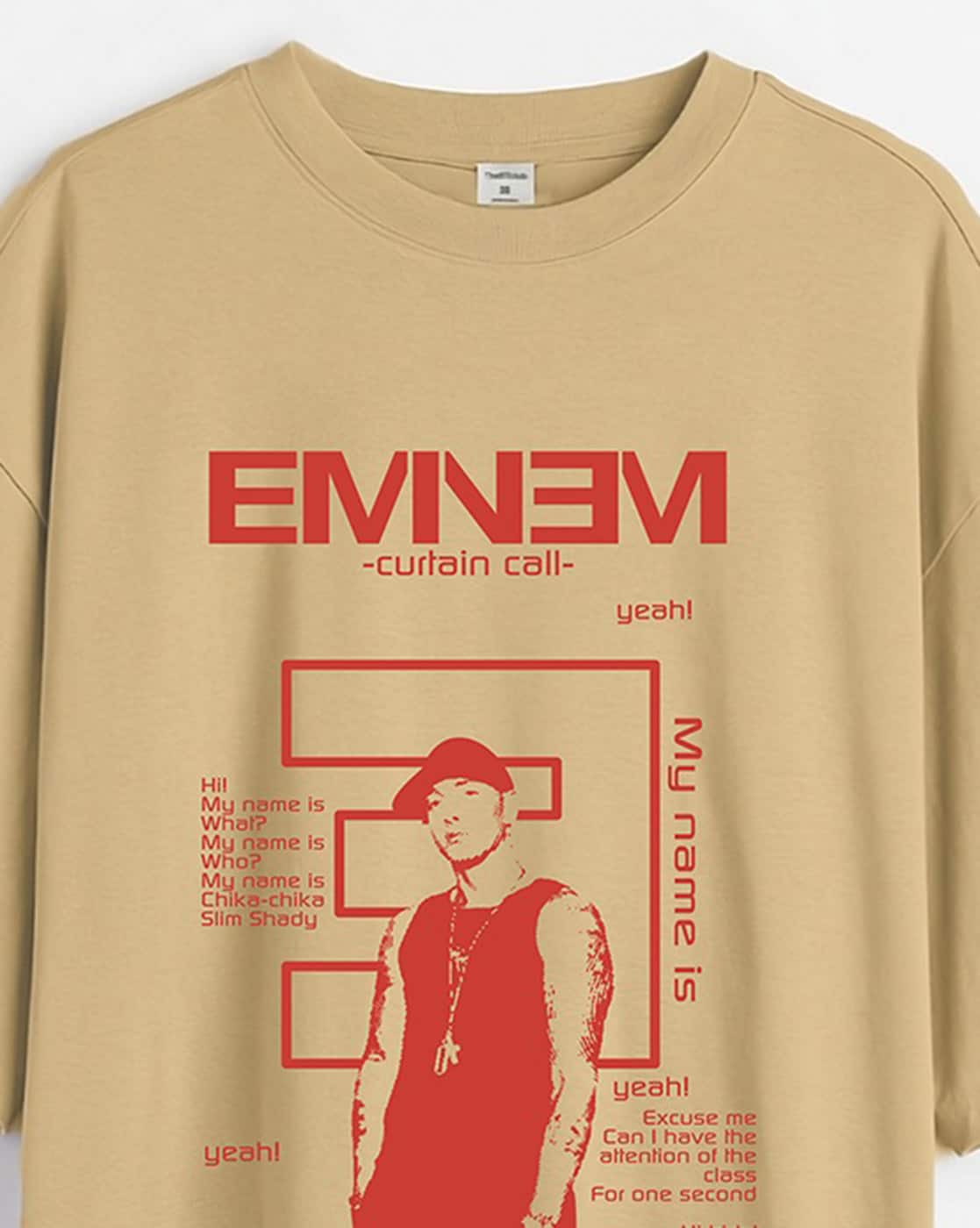 Buy TheBTclub Men Eminem Print Oversized Cr Online | Ajio.com