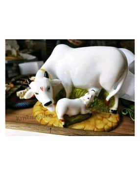 navyaksh Marble Cow with Calf Idol Showpiece-picture-11