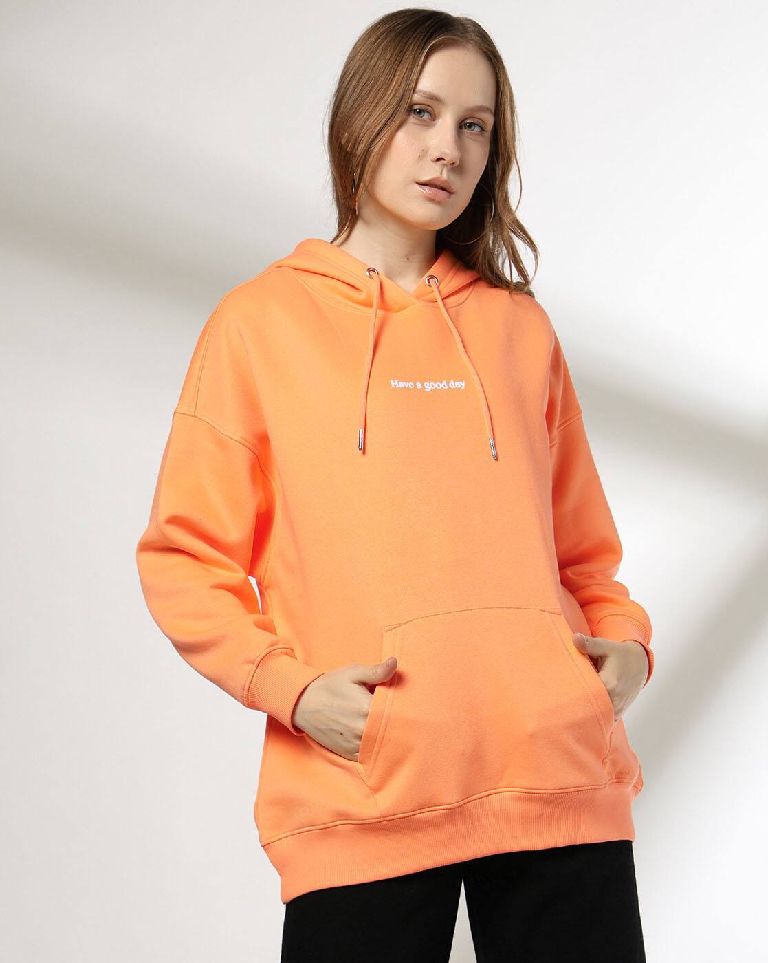 フィットネストップス MSGM Women Hoodies 3841MDM515 25700017 Orange Hoodies and sweatshirts for women in cotton - MSGM Official