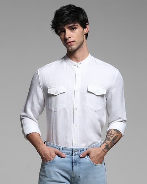 Jack & Jones Men Regular Fit Shirt with Flap Pockets