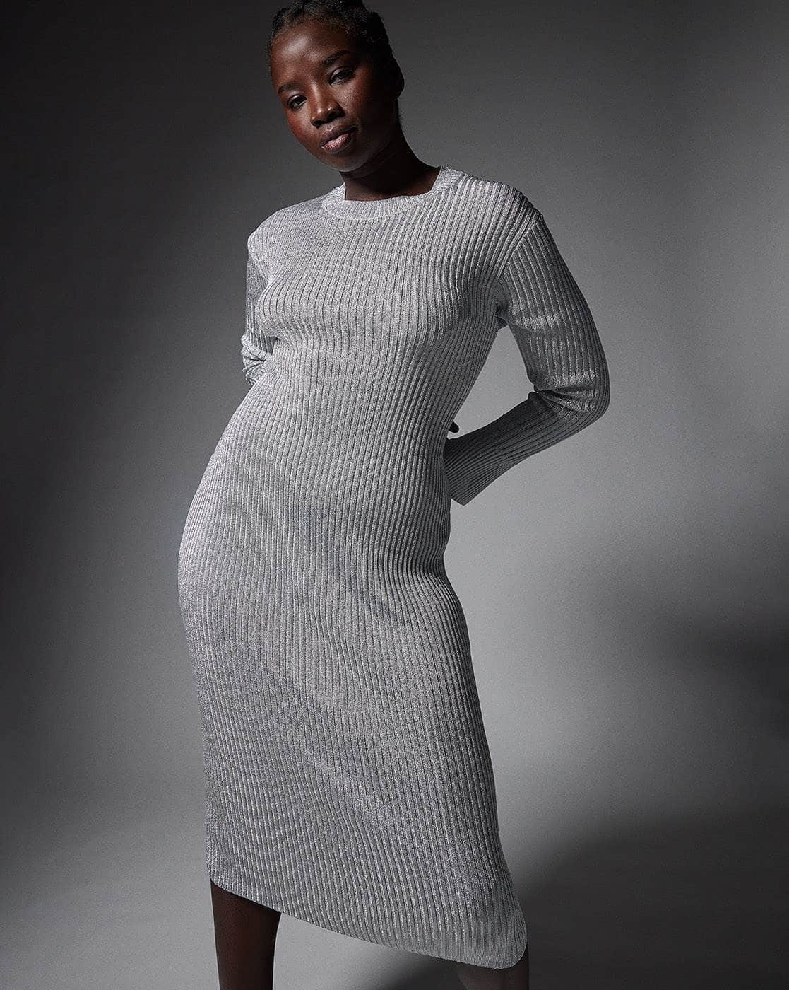 S oneshoulder shirt knit dress グレー Buy The Souled Store Women Grey Rib Knit Solid Sweater Dresses