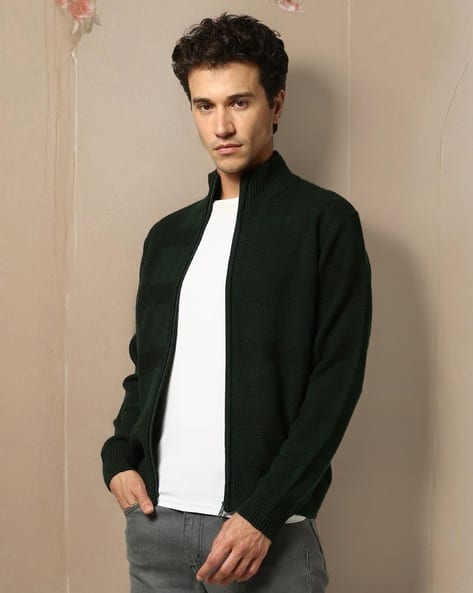 Buy DNMX Men Ribbed Regular Fit Cardigan Online | Ajio.com